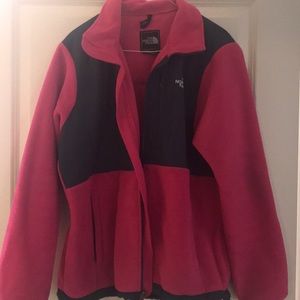 Pink and gray north face